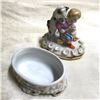 Image 5 : 19thc Victorian Porcelain Conta Boehme Fairing Box, Little Boy & Dog
