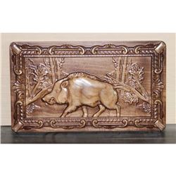 Russian Wild Boar Wooden Carving, Cutting Serving Board