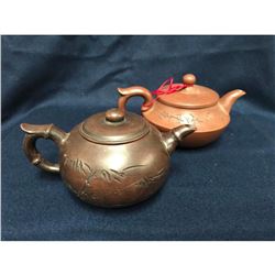 Pair of Chinese Yixing Clay Teapots