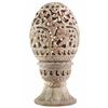 Image 1 : Hand-carved Elephant Theme Pierced Stone Egg