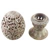 Image 3 : Hand-carved Elephant Theme Pierced Stone Egg