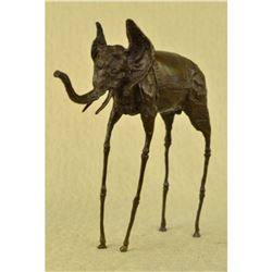 After Dali, Surrealist Elephant Bronze Sculpture