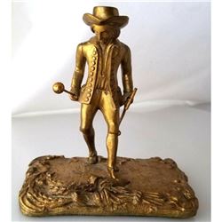 Late 19thc Victorian Gold Gilded Bronze Figure of a Squire, Country Gentleman
