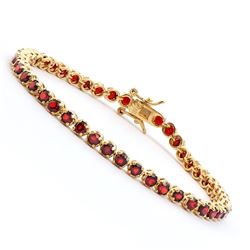 Plated 18KT Yellow Gold 3.60ctw Garnet Bracelet