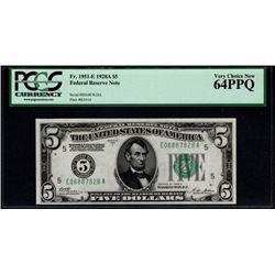 1928a $5 Richmond Federal Reserve Note PCGS 64PPQ