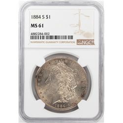 1884-S $1 Morgan Silver Dollar Coin NGC MS61