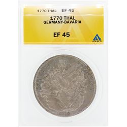 1770 Thal Germany Bavaria Coin ANACS EF45