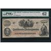 Image 1 : 1862-63 $100 Confederate States of America Note PMG 62