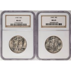 Lot of 1944-1945 Walking Liberty Half Dollar Coins NGC MS65