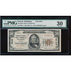 1929 $50 Detroit National Bank Note PMG 30