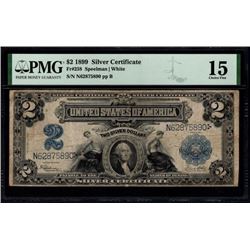 1899 $2 Mini Porthole Silver Certificate PMG 15