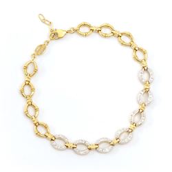 Plated 18KT Yellow Gold Diamond Bracelet