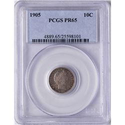 1905 Proof Barber Dime Coin PCGS PR65
