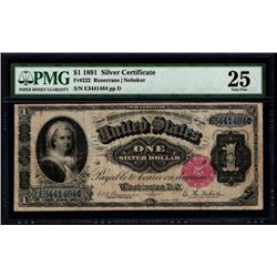 1891 $1 Martha Washington Silver Certificate PMG 25