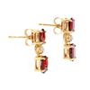 Image 2 : Plated 18KT Yellow Gold 2.50ctw Garnet and Diamond Earrings