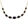 Image 1 : Plated 18KT Yellow Gold 8.90ctw Black Sapphire and Diamond Pendant with Chain