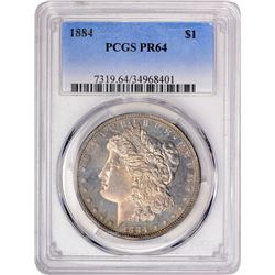 1884 $1 Morgan Silver Dollar Proof Coin PCGS PR64