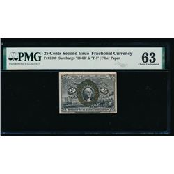 25 Cent Second Issue Fractional Note PMG 63