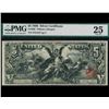 Image 1 : 1896 $5 Educational Silver Certificate PMG 25