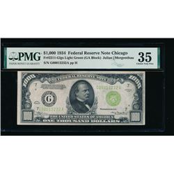 1934 $1000 Chicago Federal Reserve note PMG 35
