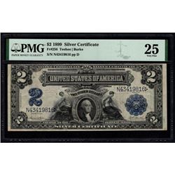 1899 $2 Mini Porthole Silver Certificate PMG 25
