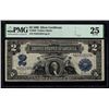 Image 1 : 1899 $2 Mini Porthole Silver Certificate PMG 25