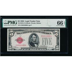 1928 $5 Legal Tender Note PMG 66EPQ