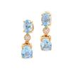 Image 1 : Plated 18KT Yellow Gold 2.80ctw Blue Topaz and Diamond Earrings