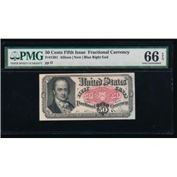 50 Cent Fifth Issue Fractional Note PMG 66EPQ