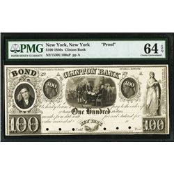 1840's New York Clinton Bank Note PMG 64EPQ