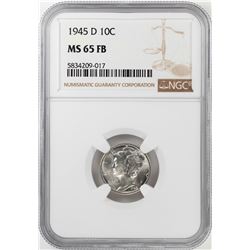 1945-D Mercury Dime Coin NGC MS65FB