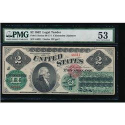 1862 $2 Legal Tender Note PMG 53