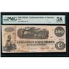 Image 1 : 1862-63 $100 Confederate States of America Note PMG 58
