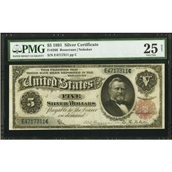 1891 $5 Silver Certificate PMG 25NET