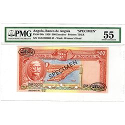 Banco de Angola. 1956. Specimen Banknote.