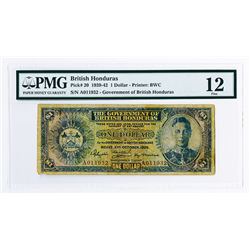 Government of British Honduras, 1939 Issue Banknote.