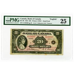 Bank of Canada, 1935 "English" Issue Banknote.