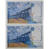 Image 2 : Banque de France. 1993-1994. Lot of 2 Issued Notes.