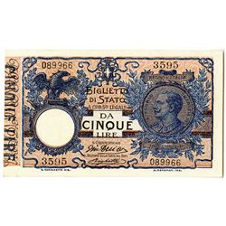 Regno d'Italia. 1914. Issued Note.