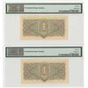 Image 2 : State Treasury Note, 1934 "Gold Ruble" High Grade Sequential Banknote Pair.