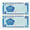 Image 1 : Banco Central De Venezuela, 1989 Essay Uncut Specimen Pair of "Dotmar" Paper Trial Banknote