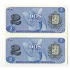 Image 2 : Banco Central De Venezuela, 1989 Essay Uncut Specimen Pair of "Dotmar" Paper Trial Banknote