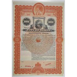 City of Tampa 1899 Specimen Bond