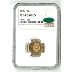 1862 1C PR 64 Cameo CAC NGC