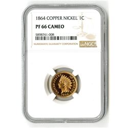 1864 Copper Nickel 1C PR 66 Cameo NGC