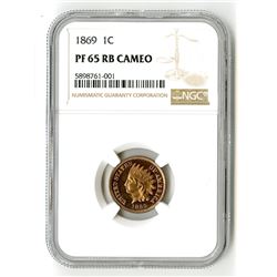 1869 1C PR 65 RB Cameo NGC