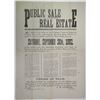 Image 1 : Public Sale of Valuable Real Estate 1882 Advertisement Broad Side.