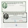 Image 1 : Mellon National Bank & Trust Co., ca.1910-30 Specimen Check Progress Proofs & Specimen trio.
