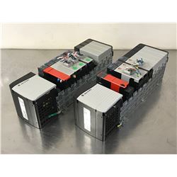 (2) ALLEN BRADLEY 1756-A10 10 SLOT CHASSIS W/ MODULES