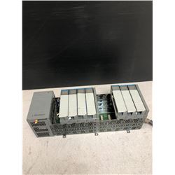 ALLEN-BRADLEY SLC500 POWER SUPPLY RACK W/CARTRIDGES AS SHOWN